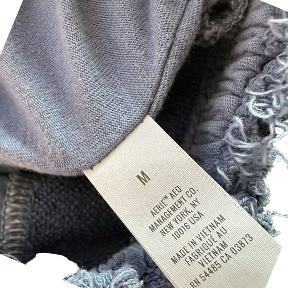 Aerie Weekend Ruffle Tiered Mini Skirt Blue Terry Cloth Pull On Women's Size M - Picture 10 of 13